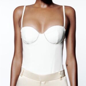 Zara Rhinestone Embellished Bustier Bodysuit